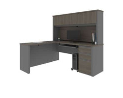 Bureau en L 72L avec caisson et huche