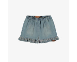 Regular-fit/flared short skirt in light pale denim, baby
