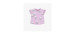 Loose-fitting lilac t-shirt with tulip all over print in stretch jersey, baby
