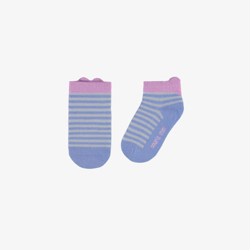 Blue striped short socks, baby