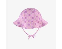 Reversible purple sun hat with pattern, baby