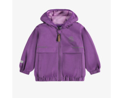 Purple wind resistant hooded coat, baby