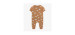 Brown one-piece pajamas with cups in cotton, baby