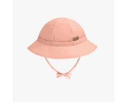 Plain peach bell hat in cotton canvas, baby