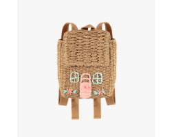 House shaped straw backpack, child