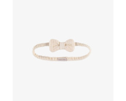 Cream elastic headband with a bow, baby