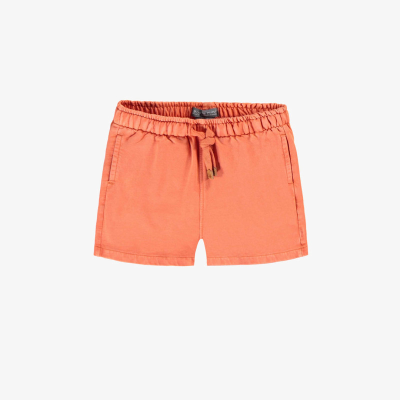 Orange relaxed-fit shorts in french cotton, baby