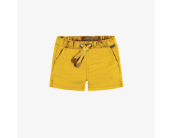 Yellow regular fit short in stretch twill, baby