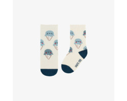 Cream socks with cute blue...