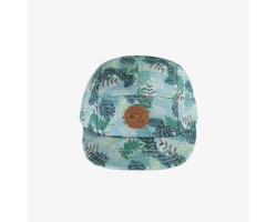Blue cap with tropical leaf...