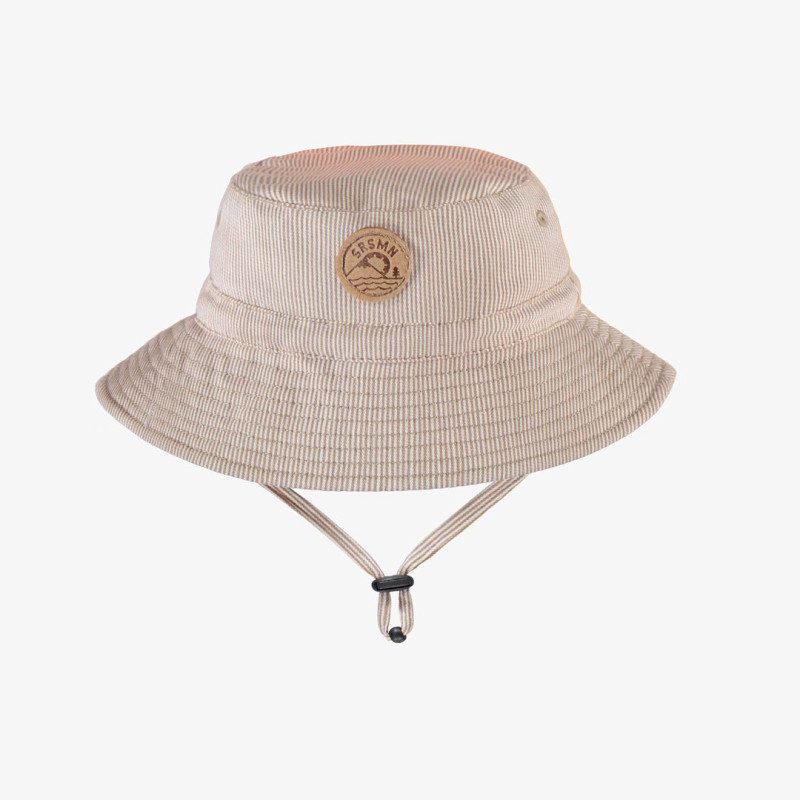 Brown bucket hat with stripes, baby