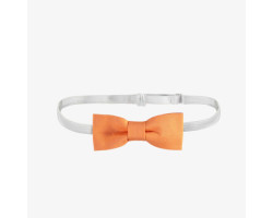 Adjustable orange bow tie in linen and cotton, child