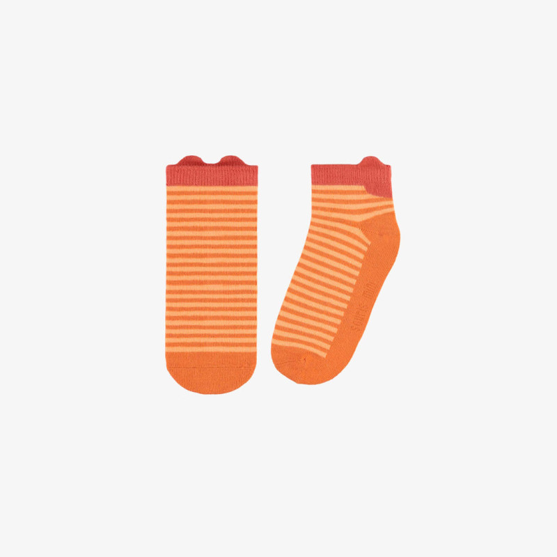 Orange striped short socks, child