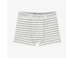 Grey and white fitted boxer with stripes in jersey, child