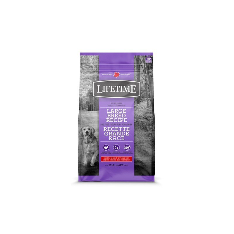 LIFETIME Nourriture sèche – Formule Toute étape de vie Grande Race pour chien 11.4kg