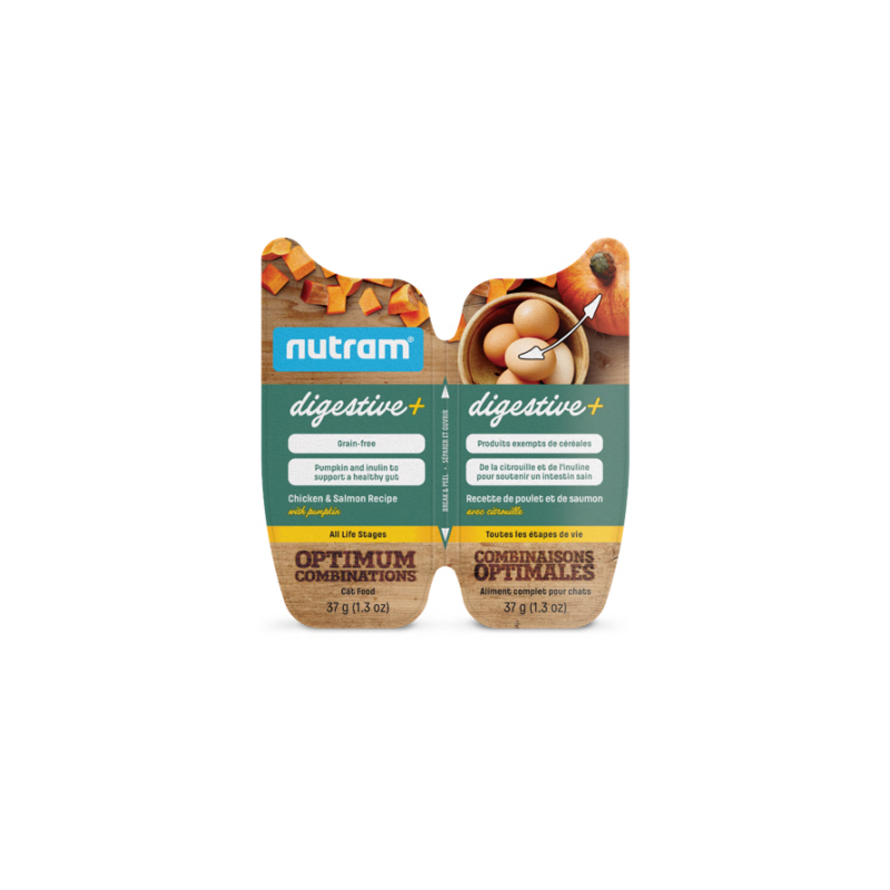 Nutram – Conserve Digestive+ poulet, saumon et citrouille pour chat