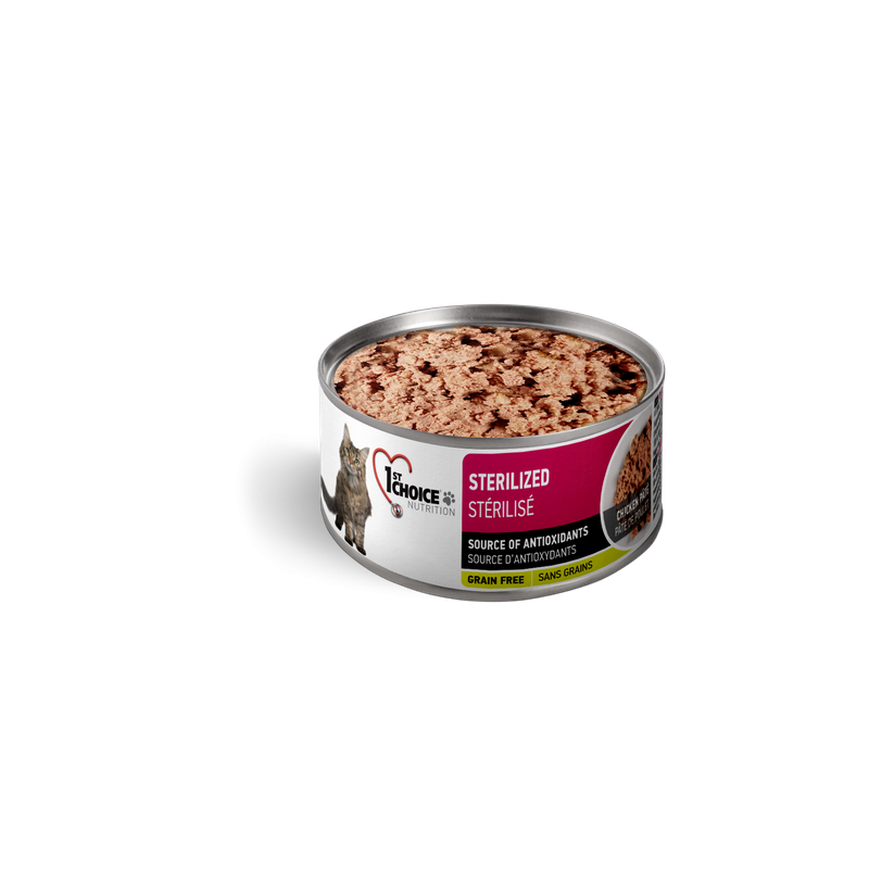 1ST CHOICE – Nourriture en conserve en pâté Stérilisé pour chat 156g