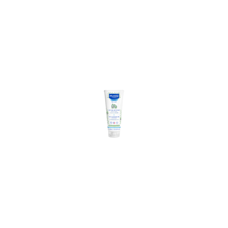 MUSTELA 2 en 1 gel nettoyant à l'avocat bio, 200 ml