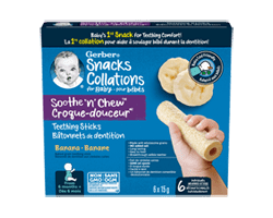 GERBER Croque-douceur bâtonnets de dentition, banane, 15 g