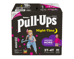 PULL-UPS Night-Time sous-vêtements d'entraînement pour filles, 3T-4T, 60 unités