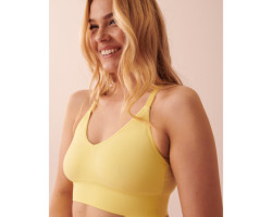 Soutien-gorge de sport sans coutures dos croisé impact léger