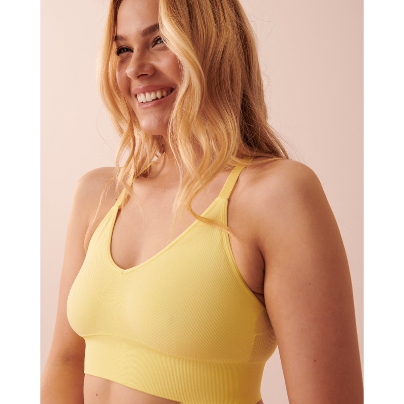 Soutien-gorge de sport sans coutures dos croisé impact léger