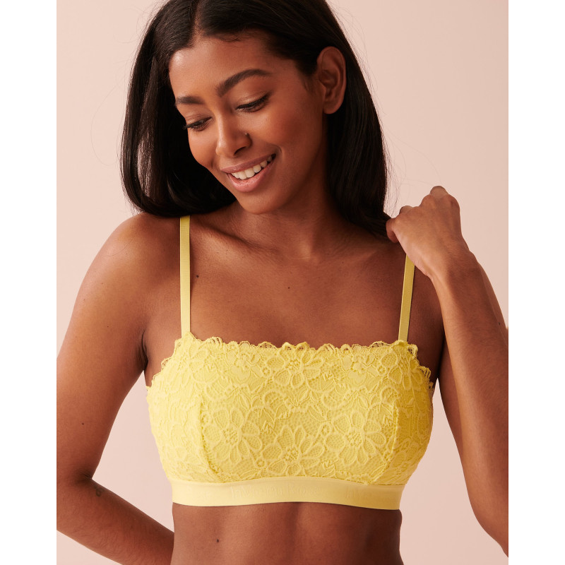 Soutien-gorge bandeau doublure légère en dentelle