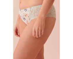 Culotte cheeky microfibre et détail de dentelle