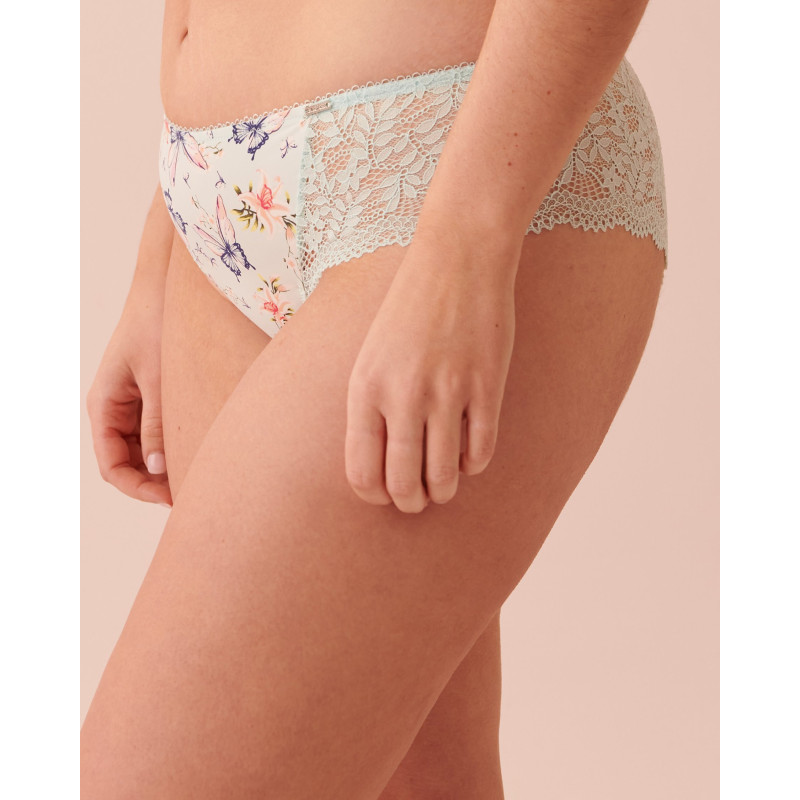 Culotte cheeky microfibre et détail de dentelle