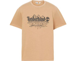 Short-sleeved slub T-shirt with mountain logo - Men