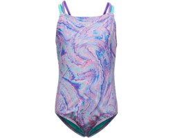 Printed one-piece swimsuit with straps - Girl