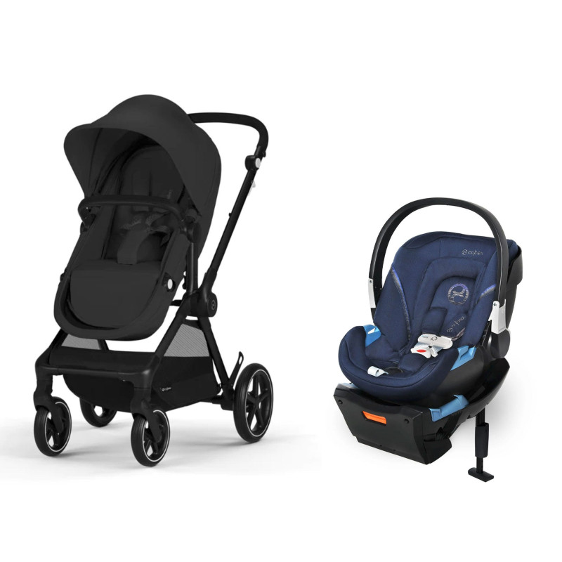 Cybex Poussette Eos + Siège d'Auto Cybex Aton2 avec Sensorsafe - Bleu Denim