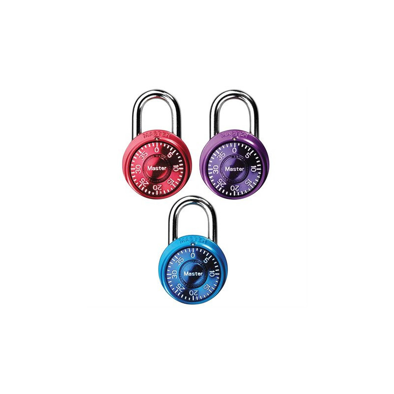 Master Lock Ensemble de 3 mini cadenas à combinaison