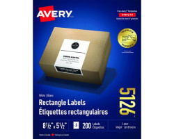 Avery Étiquettes rectangulaires blanches