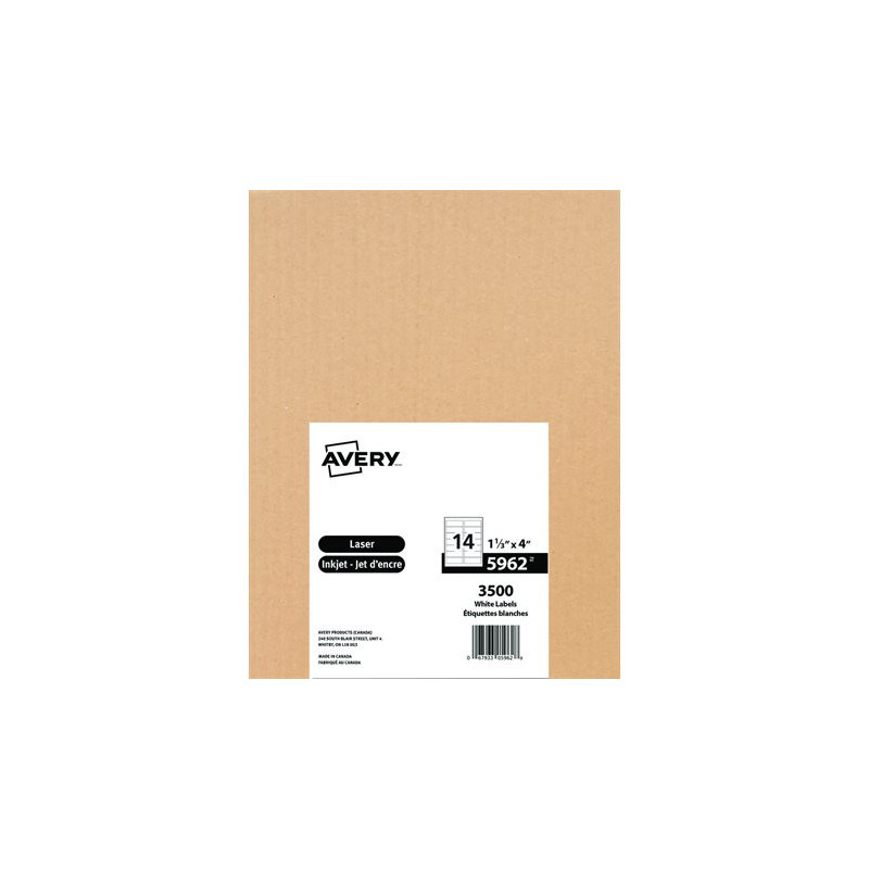 Avery Étiquettes rectangulaires blanches Easy Peel®