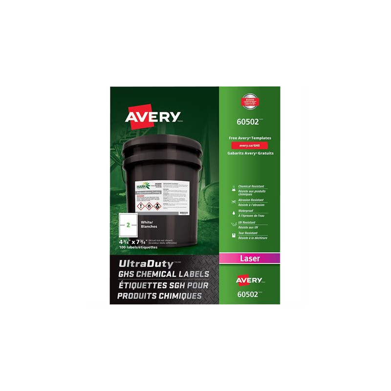 Avery Étiquettes SGH pour produits chimiques UltraDuty™