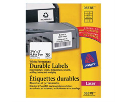 Avery Étiquettes durables blanches TrueBlock™