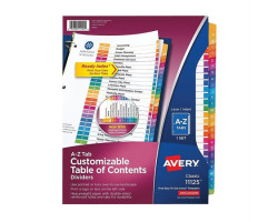 Avery Intercalaires de table des matières personnalisables Ready Index®