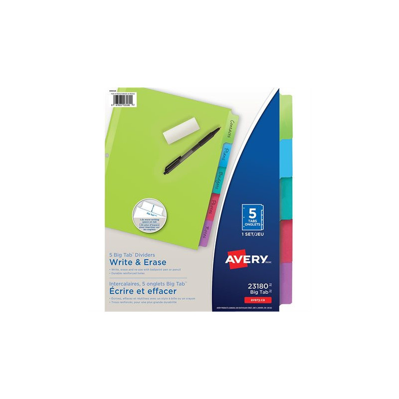 Avery Intercalaires Écrire et effacer Big Tab™