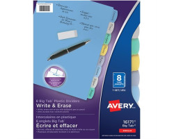 Avery Intercalaires en plastique écrire et effacer Big Tab™