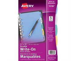 Avery Intercalaires insérables pour reliure petit format