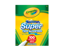 CRAYOLA Marqueurs lavables avec super pointes, 100 unités