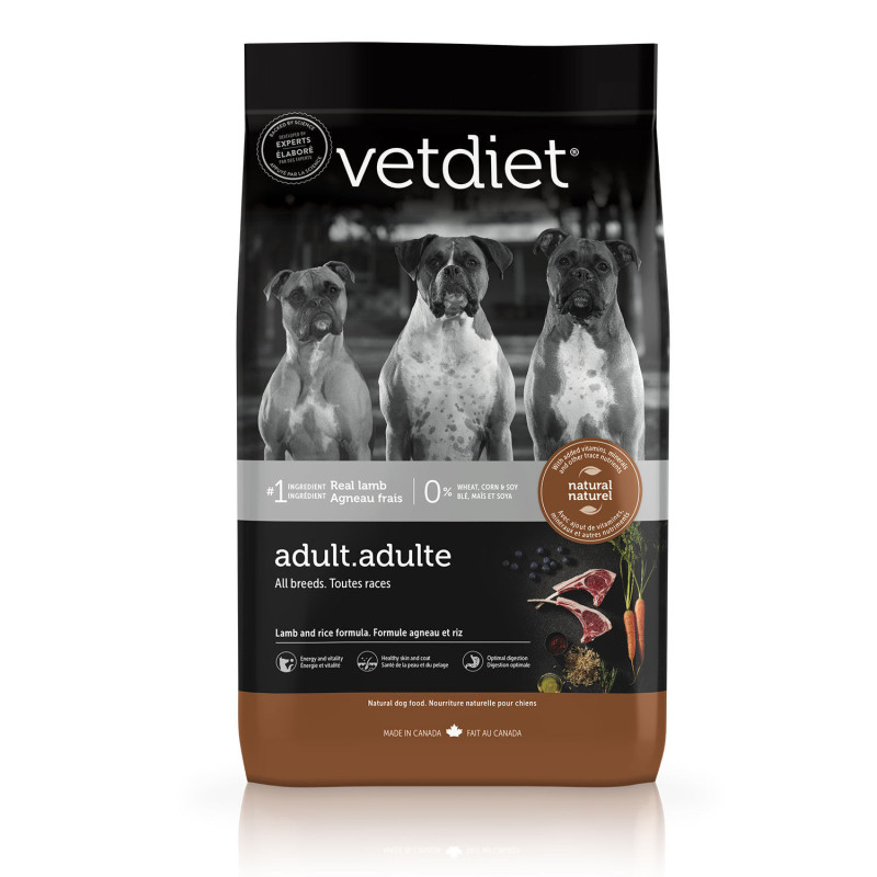 Vetdiet Nourriture agneau et riz pour chien adul…