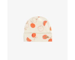 Cream beanie with oranges...