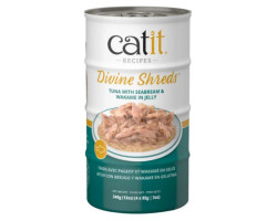 Garnitures Catit Divine Shreds, Thon avec pageot et wakamé en gelée, 4 x conserves de 85 g