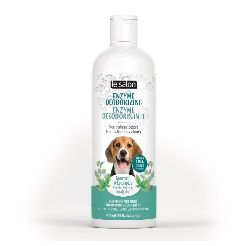 Shampoing Le Salon désodorisant pour chiens, Parfum de menthe verte et eucalyptus, 473 ml