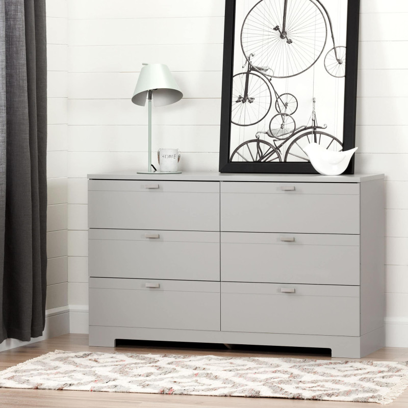 Double desk 6 drawers - Reevo Light gray