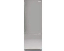 24" Counter Depth Right Hinge Bottom Freezer Refrigerator with Freezer, Stainless Steel, Fhiaba BKI24B-RST