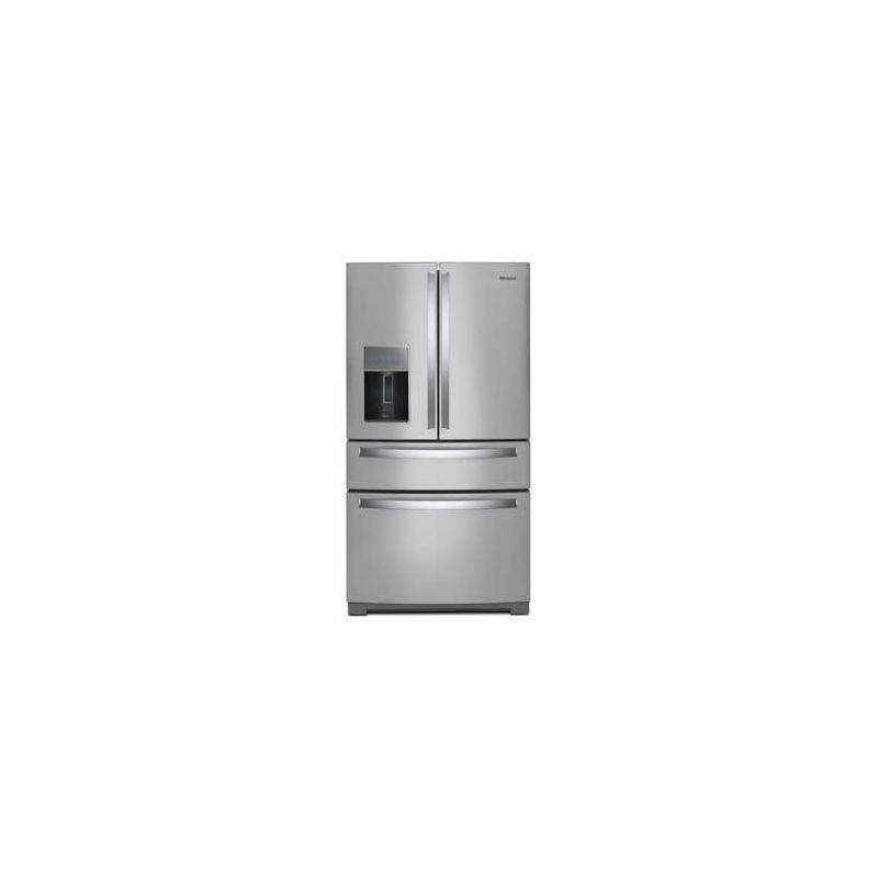 36" Fingerprint Resistant French Door Refrigerator with Prep and Storage Bins, 26 cu. ft., Stainless Steel, Whirlpool WRMF7736P