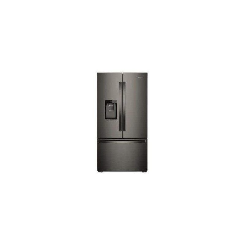 36" Freestanding French Door Refrigerator, Fingerprint Resistant, Counter Depth, 24 cu. ft., Black Stainless Steel, Whirlpool W